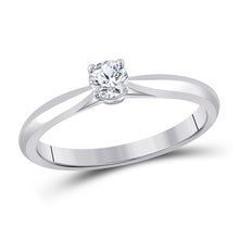  14k White Gold Round Diamond Solitaire Bridal Wedding Engagement Ring 1/4 Cttw