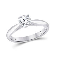  14k White Gold Round Diamond Solitaire Bridal Wedding Engagement Ring 3/4 Cttw