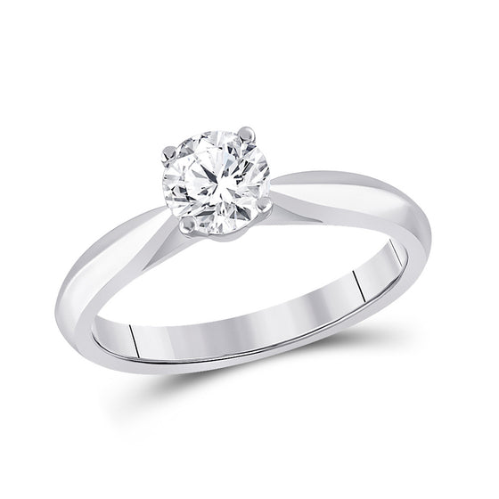 14k White Gold Round Diamond Solitaire Bridal Wedding Engagement Ring 3/4 Cttw