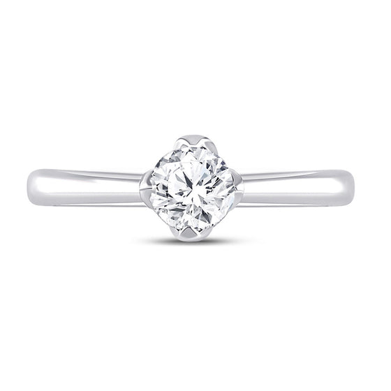 14k White Gold Womens Round Diamond Solitaire Bridal Wedding Engagement Ring 1/2 Cttw