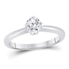 14k White Gold Womens Round Diamond Solitaire Bridal Wedding Engagement Ring 1/2 Cttw