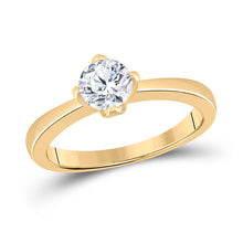  14k Yellow Gold Round Diamond Solitaire Bridal Wedding Engagement Ring 3/4 Cttw