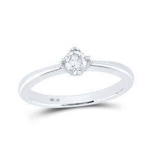  14k White Gold Round Diamond Solitaire Bridal Wedding Engagement Ring 1/4 Cttw
