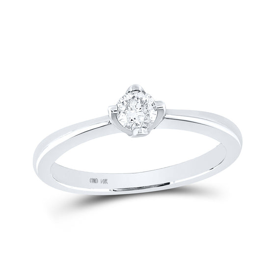 14k White Gold Round Diamond Solitaire Bridal Wedding Engagement Ring 1/4 Cttw
