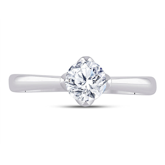 14k White Gold Womens Round Diamond Solitaire Bridal Wedding Engagement Ring 3/4 Cttw