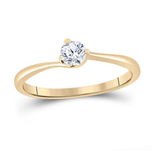  14k Yellow Gold Round Diamond Solitaire Bridal Wedding Engagement Ring 1/4 Cttw