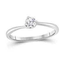  14k White Gold Womens Round Diamond Solitaire Bridal Wedding Engagement Ring 1/4 Cttw