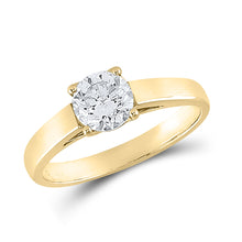  14k Yellow Gold Round Diamond Solitaire Bridal Wedding Engagement Ring 1 Cttw