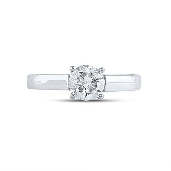 14k White Gold Round Diamond Solitaire Bridal Wedding Engagement Ring 1 Cttw