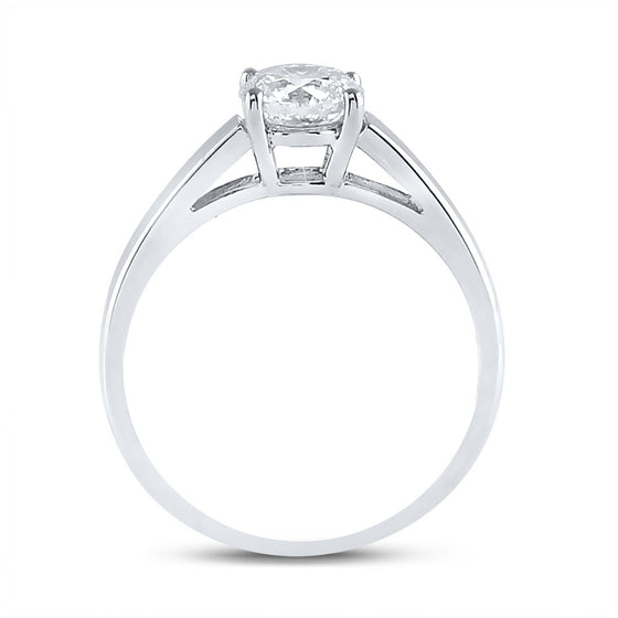 14k White Gold Round Diamond Solitaire Bridal Wedding Engagement Ring 1 Cttw