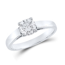  14k White Gold Round Diamond Solitaire Bridal Wedding Engagement Ring 1 Cttw