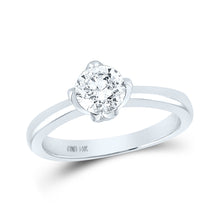 14k White Gold Round Diamond Solitaire Bridal Wedding Engagement Ring 1 Cttw
