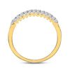 14k Yellow Gold Womens Round Diamond Triple Row Band Ring 1/2 Cttw
