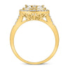 14k Yellow Gold Womens Round Diamond Teardrop Ring 1 Cttw