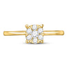 10k Yellow Gold Womens Round Diamond Cluster Ring 1/4 Cttw