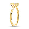 10k Yellow Gold Womens Round Diamond Cluster Ring 1/4 Cttw