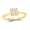 10k Yellow Gold Womens Round Diamond Cluster Ring 1/4 Cttw