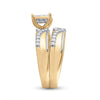 10k Yellow Gold His Hers Round Diamond Cluster Matching Wedding Set 1 Cttw