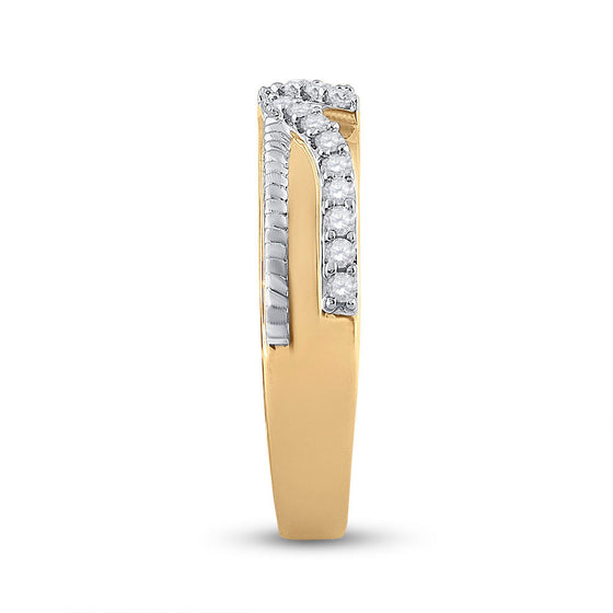 10k Yellow Gold His Hers Round Diamond Cluster Matching Wedding Set 1 Cttw