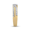 10k Yellow Gold His Hers Round Diamond Cluster Matching Wedding Set 1 Cttw
