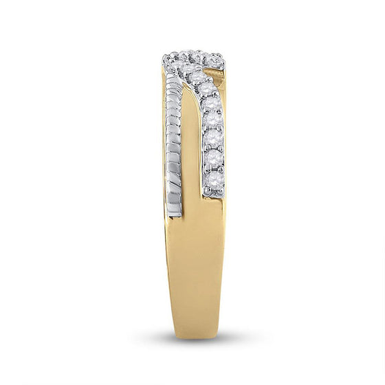 10k Yellow Gold His Hers Round Diamond Cluster Matching Wedding Set 1 Cttw