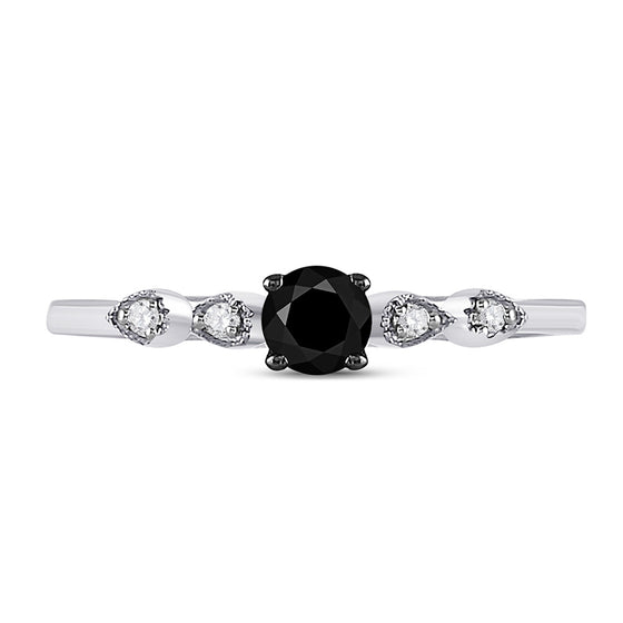10k White Gold Round Diamond Solitaire Bridal Wedding Engagement Ring 1/3 Cttw