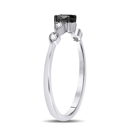 10k White Gold Round Diamond Solitaire Bridal Wedding Engagement Ring 1/3 Cttw