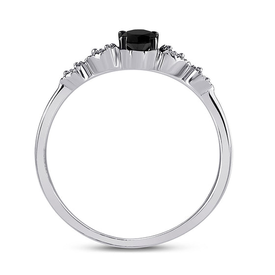 10k White Gold Round Diamond Solitaire Bridal Wedding Engagement Ring 1/3 Cttw