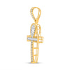 10k Yellow Gold Mens Round Diamond Ankh Cross Charm Pendant 1 Cttw