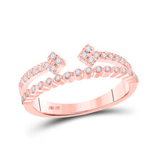  10k Rose Gold Womens Round Diamond Modern Fashion Ring 1/4 Cttw