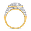 10k Yellow Gold Mens Round Diamond Statement Cluster Ring 2-1/2 Cttw