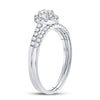 10k White Gold Round Diamond Bridal Wedding Ring Band Set 1/2 Cttw