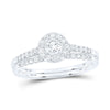 10k White Gold Round Diamond Bridal Wedding Ring Band Set 1/2 Cttw