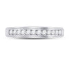 10k White Gold Mens Round Diamond Wedding Channel-Set Band Ring 1/2 Cttw