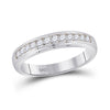 10k White Gold Mens Round Diamond Wedding Channel-Set Band Ring 1/2 Cttw