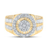 10k Yellow Gold Mens Round Diamond Cluster Ring 1-3/4 Cttw