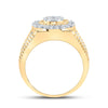 10k Yellow Gold Mens Round Diamond Cluster Ring 1-3/4 Cttw
