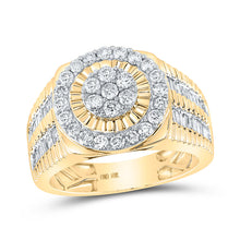  10k Yellow Gold Mens Round Diamond Cluster Ring 1-3/4 Cttw