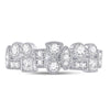 10k White Gold Womens Round Diamond Modern Geometric Band Ring 5/8 Cttw
