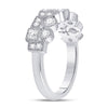 10k White Gold Womens Round Diamond Modern Geometric Band Ring 5/8 Cttw
