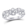 10k White Gold Womens Round Diamond Modern Geometric Band Ring 5/8 Cttw