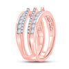 14k Rose Gold Womens Round Diamond Wrap Ring Guard Enhancer 1 Cttw