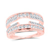 14k Rose Gold Womens Round Diamond Wrap Ring Guard Enhancer 1 Cttw