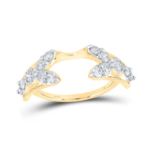  14k Yellow Gold Womens Round Diamond Wrap Enhancer Wedding Band 3/4 Cttw