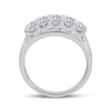 14k White Gold Mens Round Diamond Channel-Set Band Ring 3 Cttw