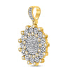 10k Yellow Gold Mens Round Diamond Circle Charm Pendant 1 Cttw
