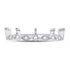 10k White Gold Womens Round Diamond Crown Stackable Band Ring 1/5 Cttw