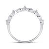 10k White Gold Womens Round Diamond Crown Stackable Band Ring 1/5 Cttw