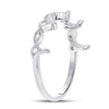 10k White Gold Womens Round Diamond Crown Stackable Band Ring 1/5 Cttw