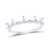 10k White Gold Womens Round Diamond Crown Stackable Band Ring 1/5 Cttw